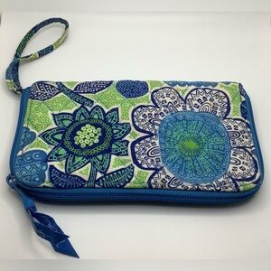 VERA BRADLEY Purse Wallet Retired DOODLE DAISY BLUE GREEN FLORAL